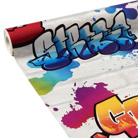 Papier peint TAG STREET coloris blanc multicolore - Papier ...