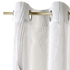 Voilage SOUND coloris blanc 140 x 260 cm argent - Rideau - 4murs Voilage SOUND coloris blanc 140 x 260 cm argent - Rideau - 4murs