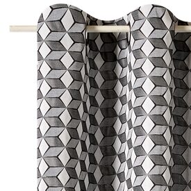 Rideau CUBE coloris noir 135 x 240 cm blanc - Rideau - 4murs Rideau CUBE coloris noir 135 x 240 cm blanc - Rideau - 4murs