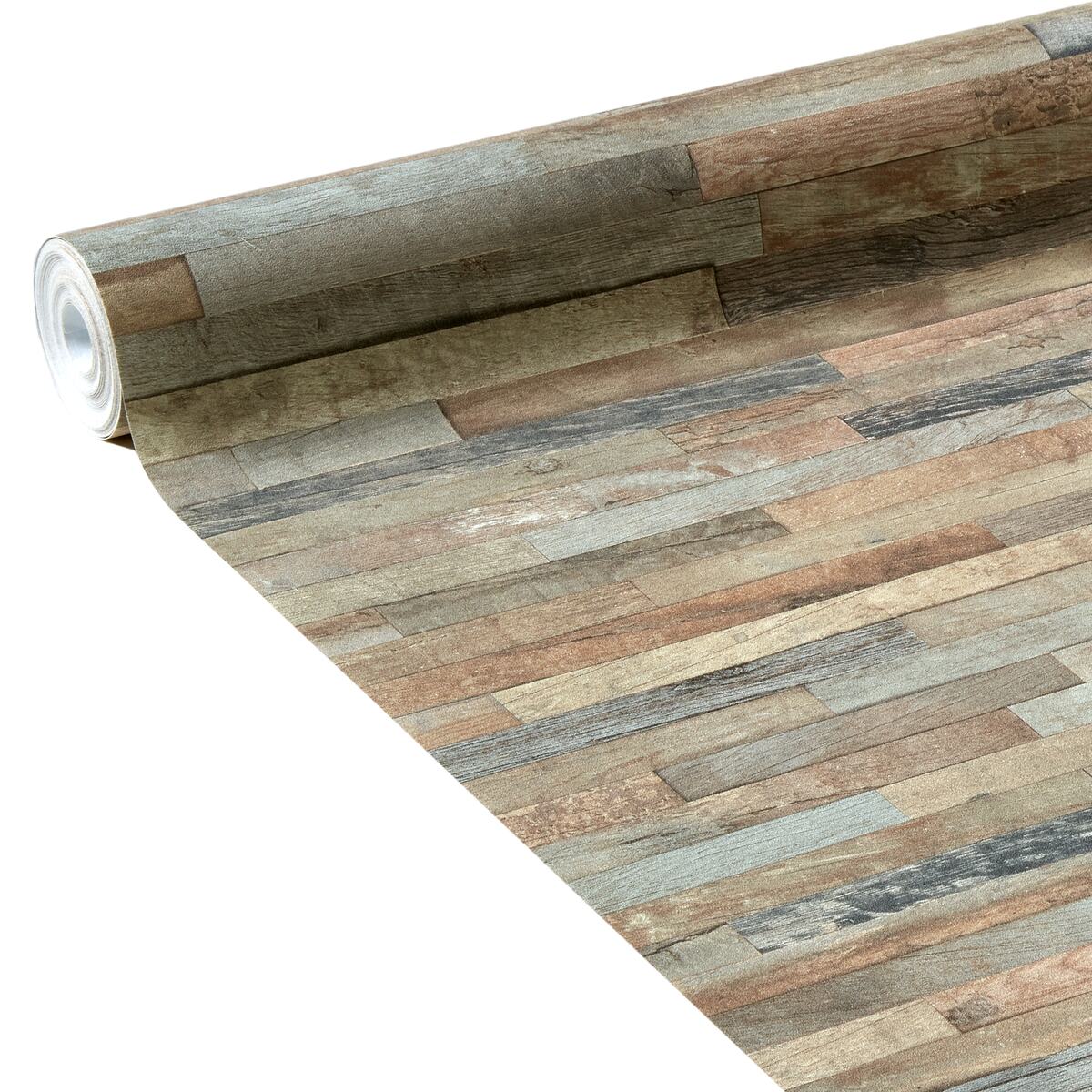 Papier peint intissé WOODLAND coloris chêne clair ton bois Papier