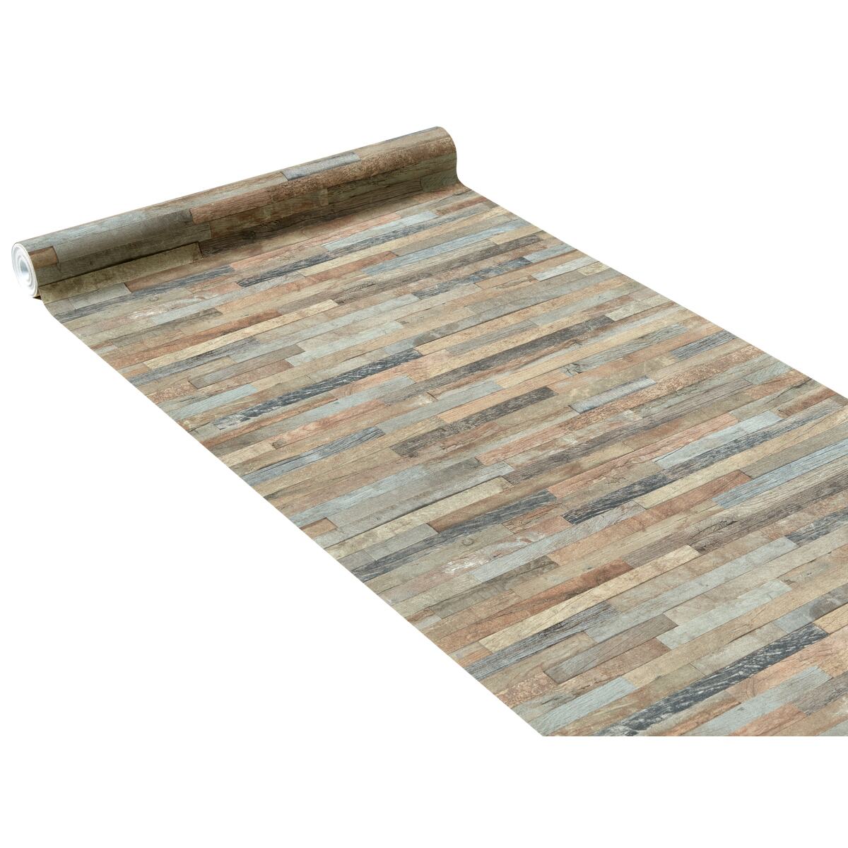 Papier peint intissé WOODLAND coloris chêne clair ton bois Papier