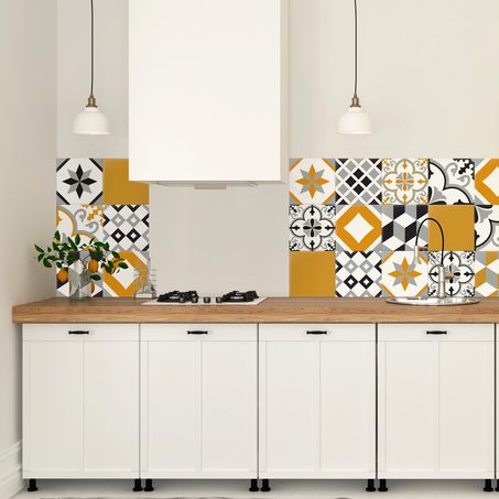 Plakfolie SOCHIC SQUARE ROSACE kleur zwart