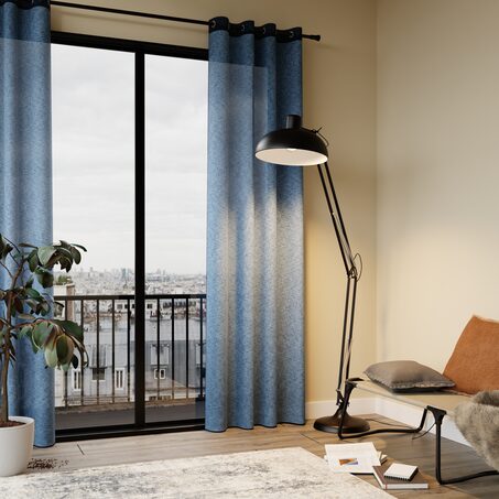 Voilage ENZOY coloris bleu paon 140 x 240 cm