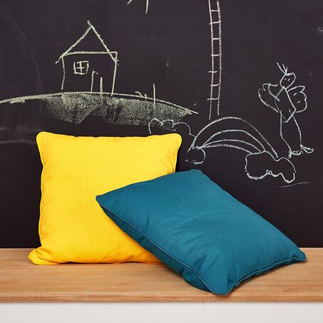 Kussen NINO kleur eendenblauw 45 x 45 cm