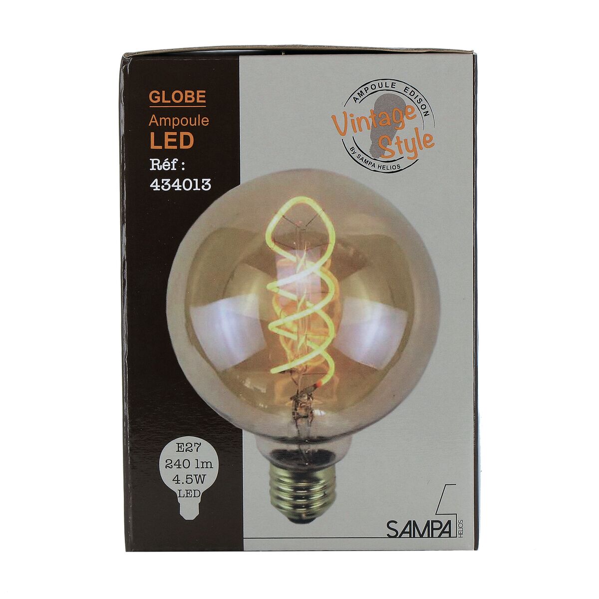 Ampoule LED GLOBE AMBRE FILAMENT 25W E27 95 mm jaune 14 x 9,5 cm