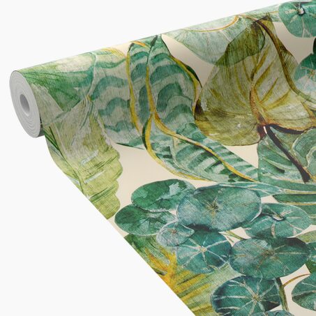 Papier peint intissé SAAYA coloris vert feuille