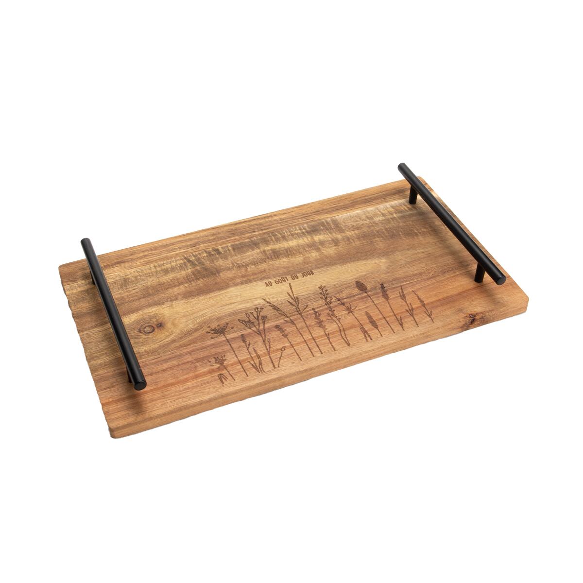 Plateau De Service En Bambou Naturel - Pliable Et Léger - Idéal Pique-nique, Repas En Extérieur Ou Déco Intérieure