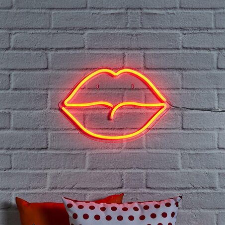 Décoration murale lumineuse BOUCHE coloris rouge