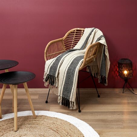 Plaid CENDANA kleur beige/zwart